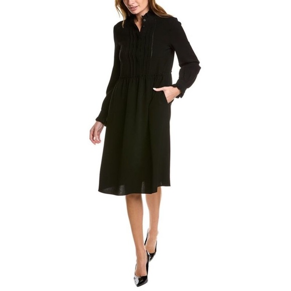 Lafayette 148 New York Womens Roslyn Shirtdress in Black - Picture 1 of 12